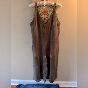 Striped Sleeveless Ankle Jumpsuit